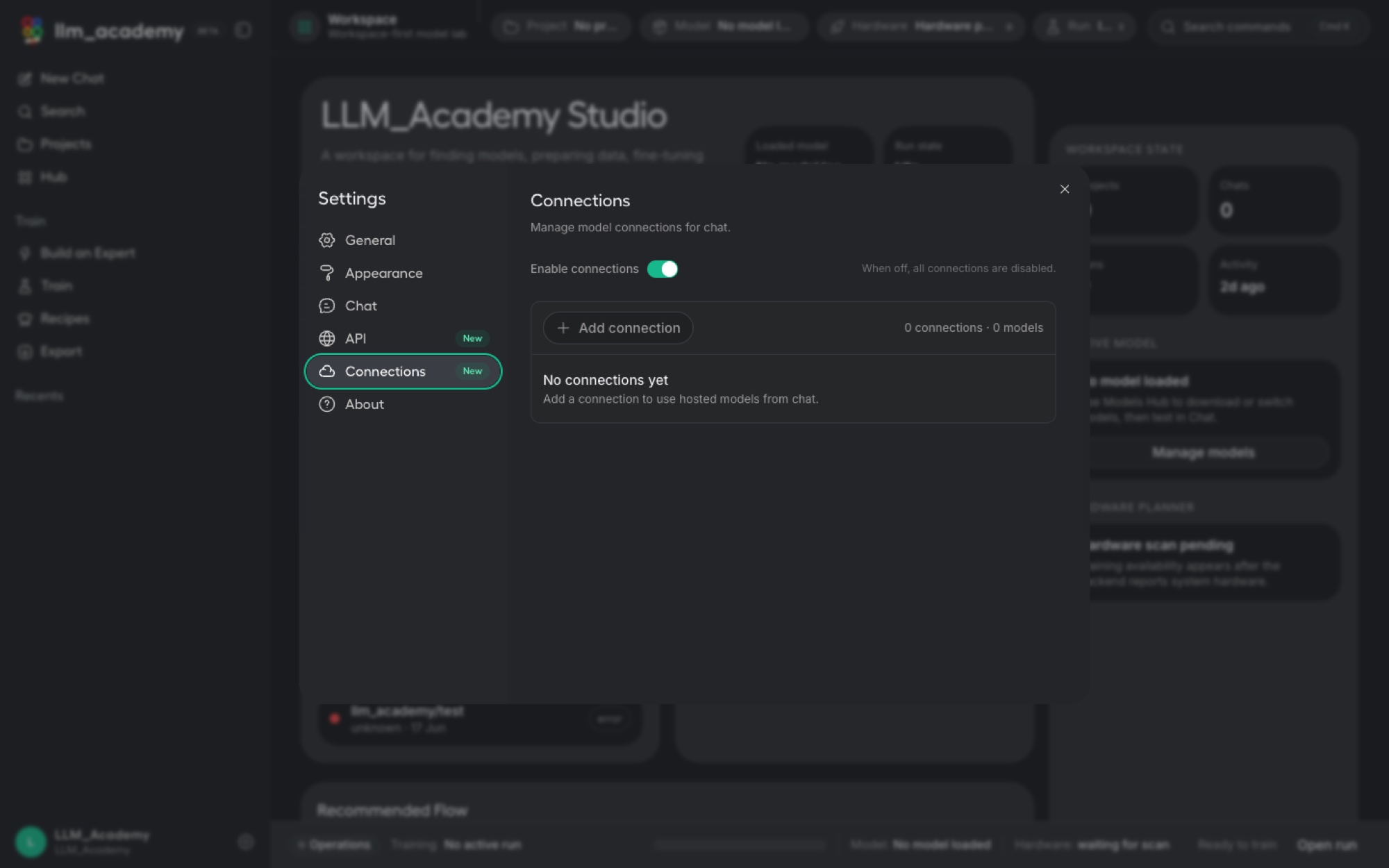 LLM Academy local OpenAI-compatible API server with access tokens and code examples.